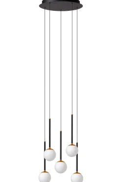 CALINA - Hanglamp - Ø 42 cm - LED Dimb. - 5x8,2W 2700K - Zwart*Lucide Clearance