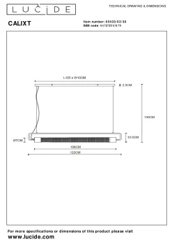 CALIXT - Hanglamp - 2xE27 - Zwart*Lucide Fashion