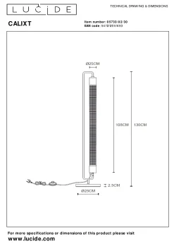 CALIXT - Vloerlamp - 2xE27 - Zwart*Lucide Store