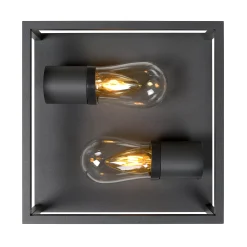 CARLYN - Plafonnière Badkamer - 2xE14 - IP54 - Zwart*Lucide Best Sale
