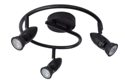 CARO - Plafondspot - Ø 31 cm - 3xGU10 - Zwart*Lucide Fashion