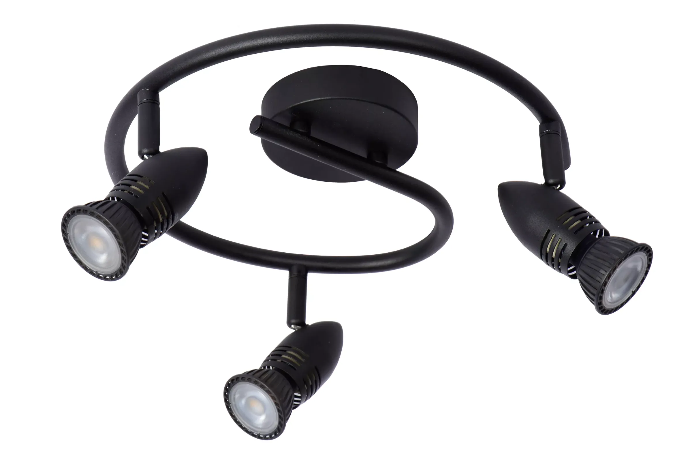 CARO - Plafondspot - Ø 31 cm - 3xGU10 - Zwart*Lucide Fashion