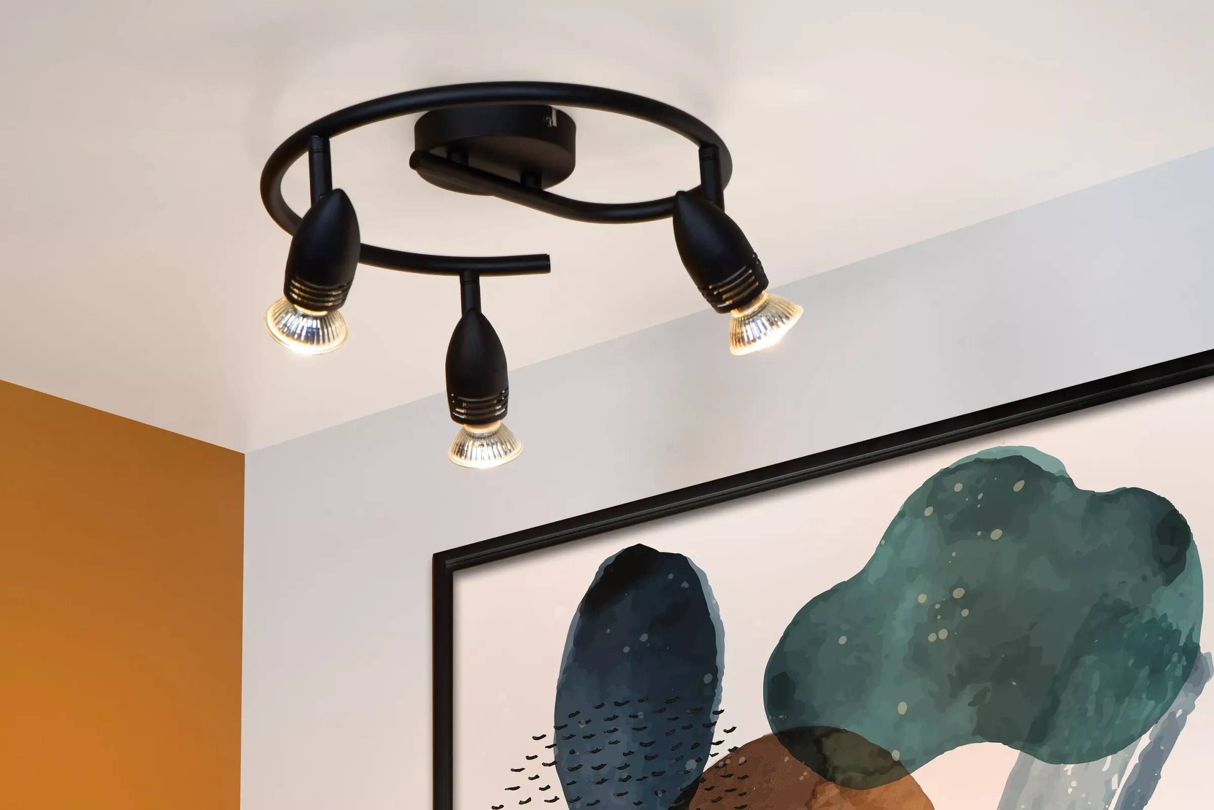 CARO - Plafondspot - Ø 31 cm - 3xGU10 - Zwart*Lucide Fashion