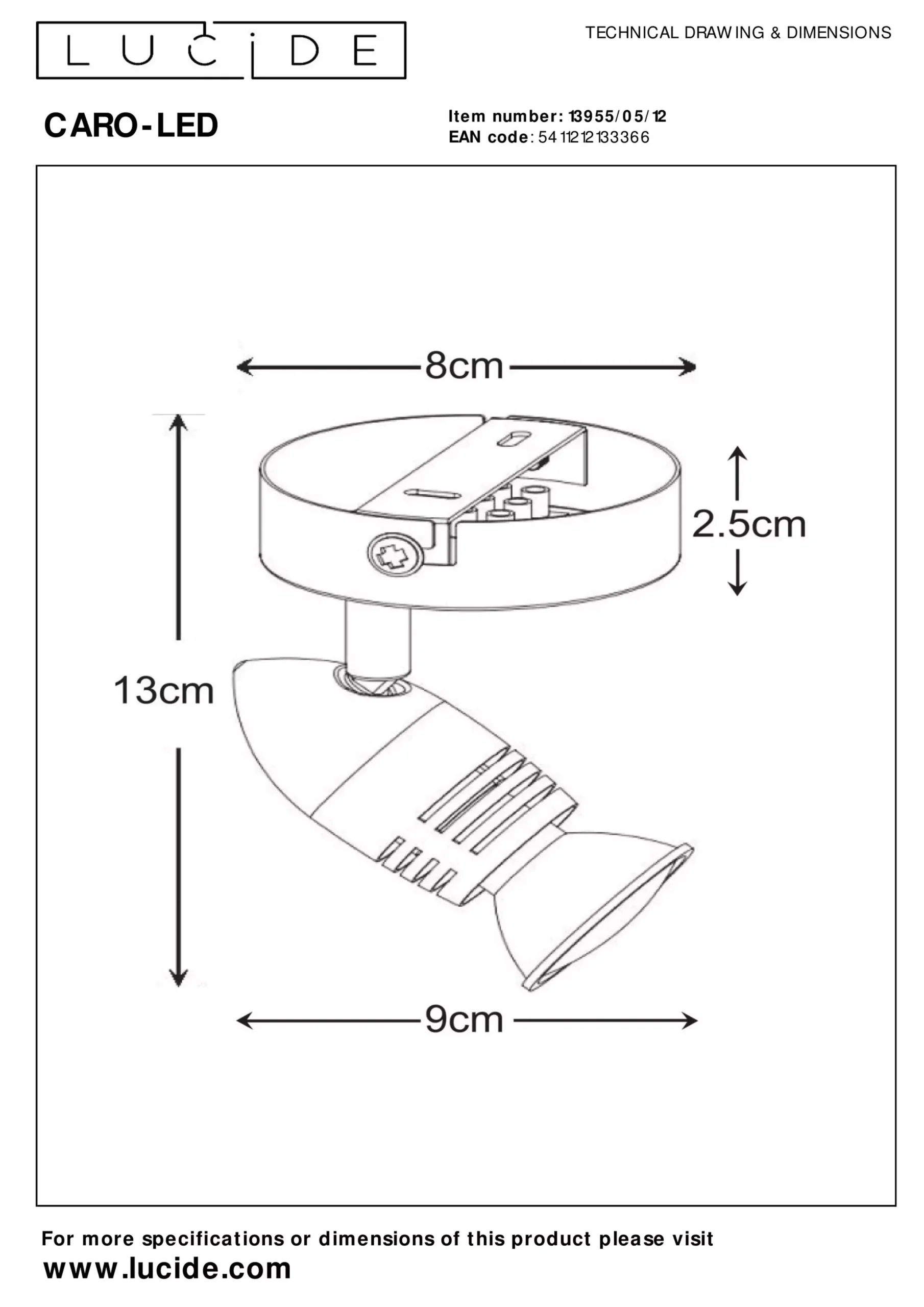 CARO-LED - Plafondspot - Ø 9 cm - LED - GU10 - 1x5W 2700K - Mat chroom*Lucide Best Sale