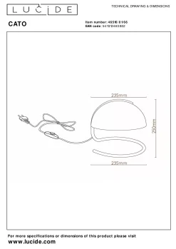 CATO - Tafellamp - Ø 23,5 cm - 1xE27 - Roze*Lucide Cheap