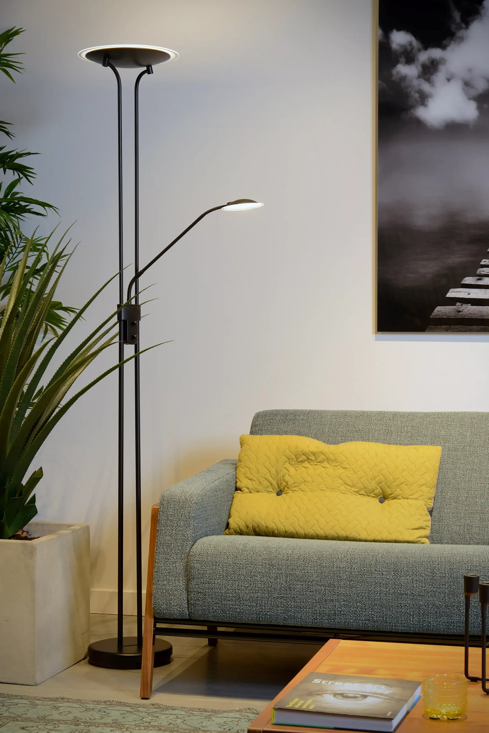 CHAMPION-LED - Leeslamp - Ø 30 cm - LED Dimb. - 3000K - Zwart*Lucide Outlet