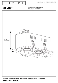 CHIMNEY - Inbouwspot - 2xGU10 - Zwart*Lucide Best Sale