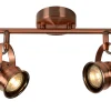 CIGAL - Plafondspot - LED - GU10 - 2x5W 2700K - Koper*Lucide Fashion