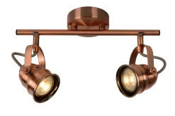 CIGAL - Plafondspot - LED - GU10 - 2x5W 2700K - Koper*Lucide Fashion