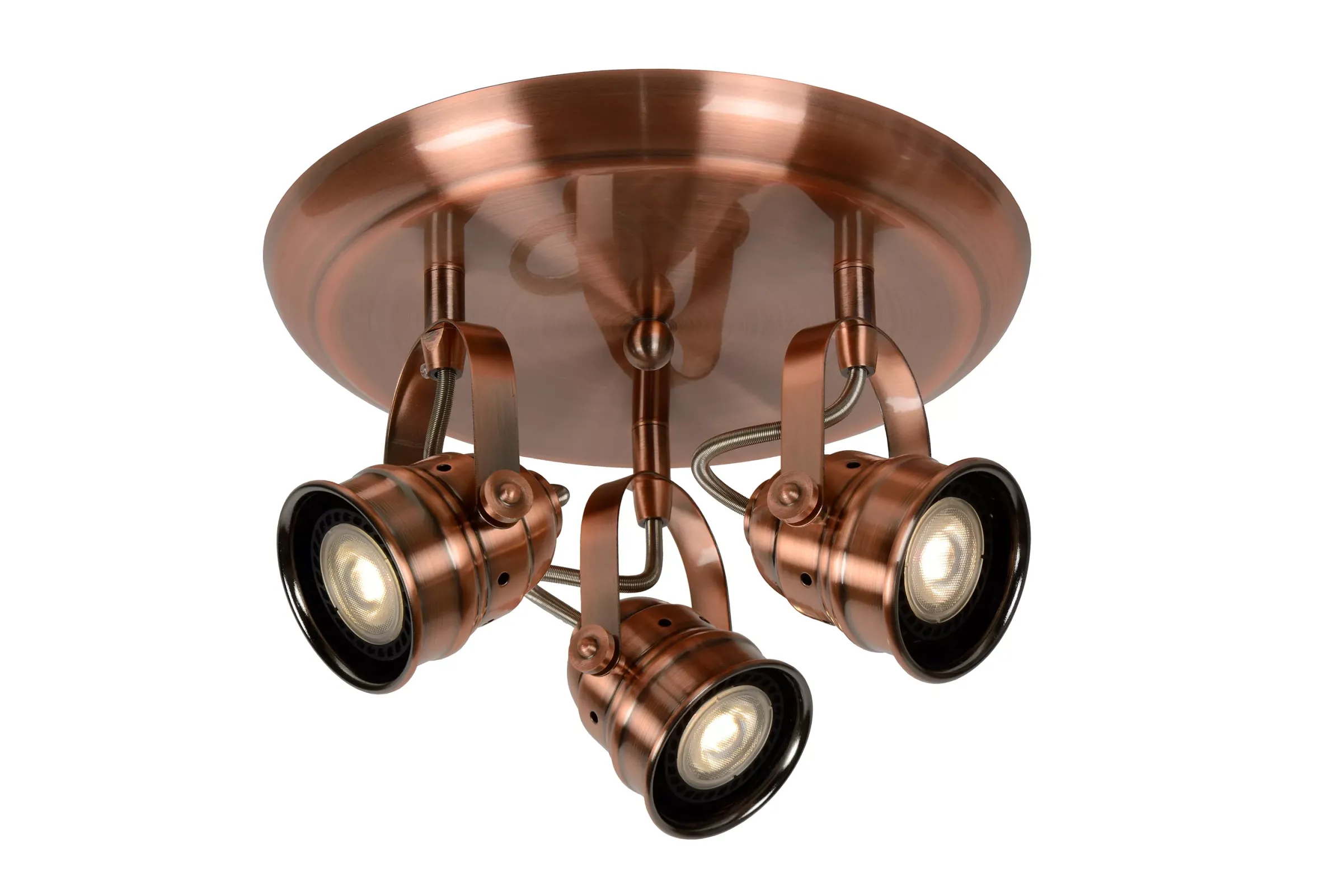 CIGAL - Plafondspot - LED - GU10 - 3x5W 2700K - Koper*Lucide Clearance