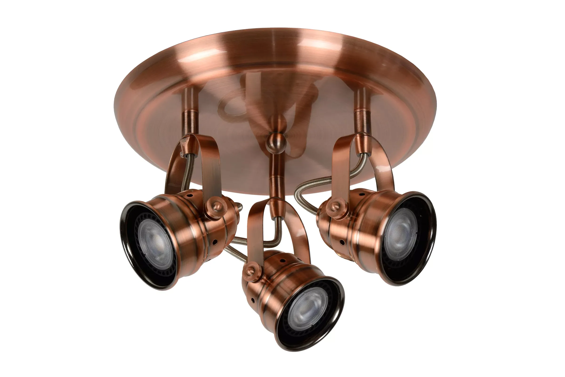 CIGAL - Plafondspot - LED - GU10 - 3x5W 2700K - Koper*Lucide Clearance