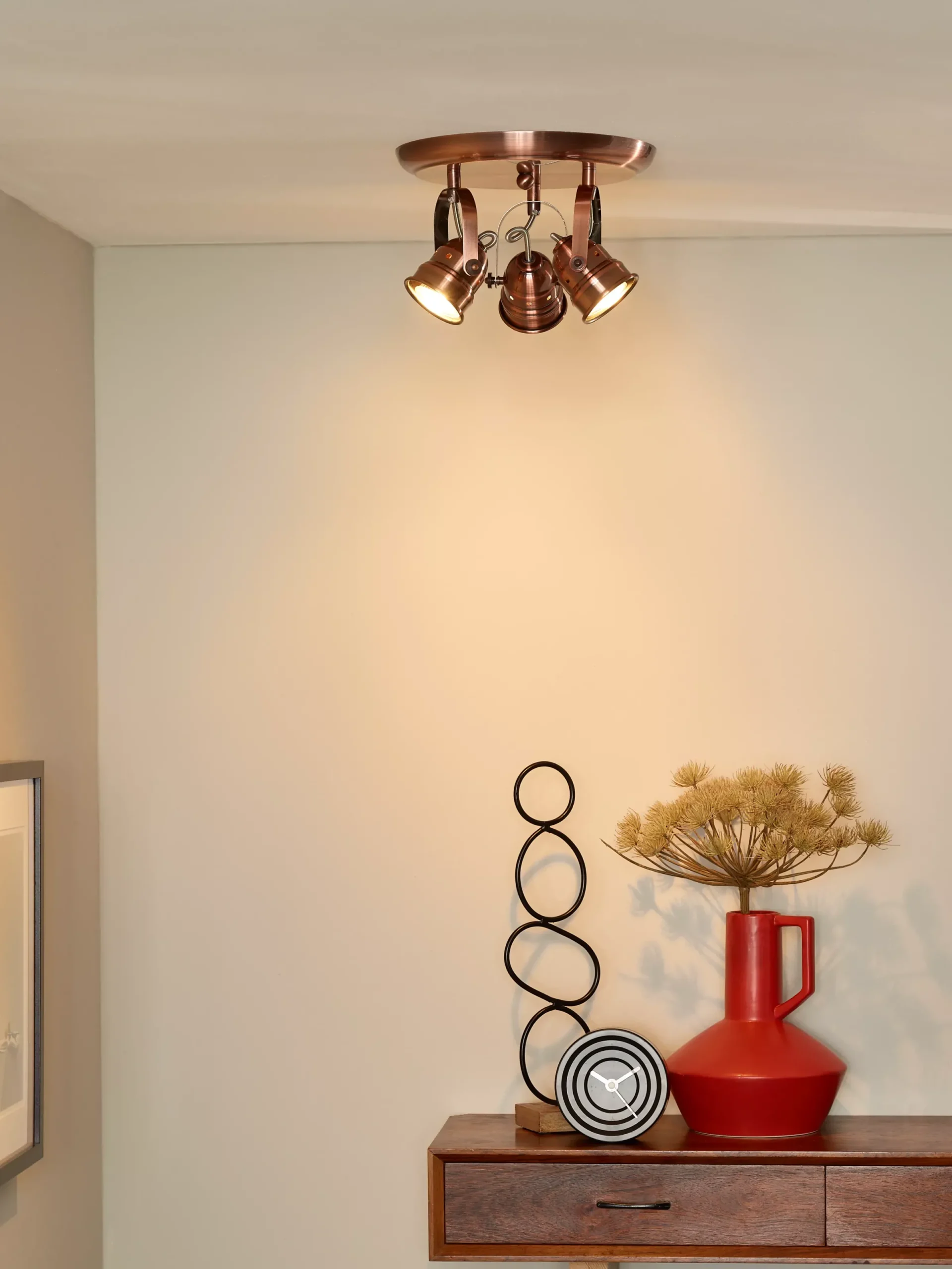 CIGAL - Plafondspot - LED - GU10 - 3x5W 2700K - Koper*Lucide Clearance