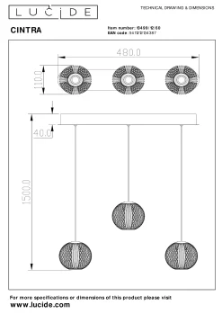 CINTRA - Hanglamp - LED Dimb. - 3x4,7W 2700K - Transparant*Lucide New
