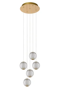 CINTRA - Hanglamp - Ø 32 cm - LED Dimb. - 5x4,7W 2700K - Transparant*Lucide Cheap