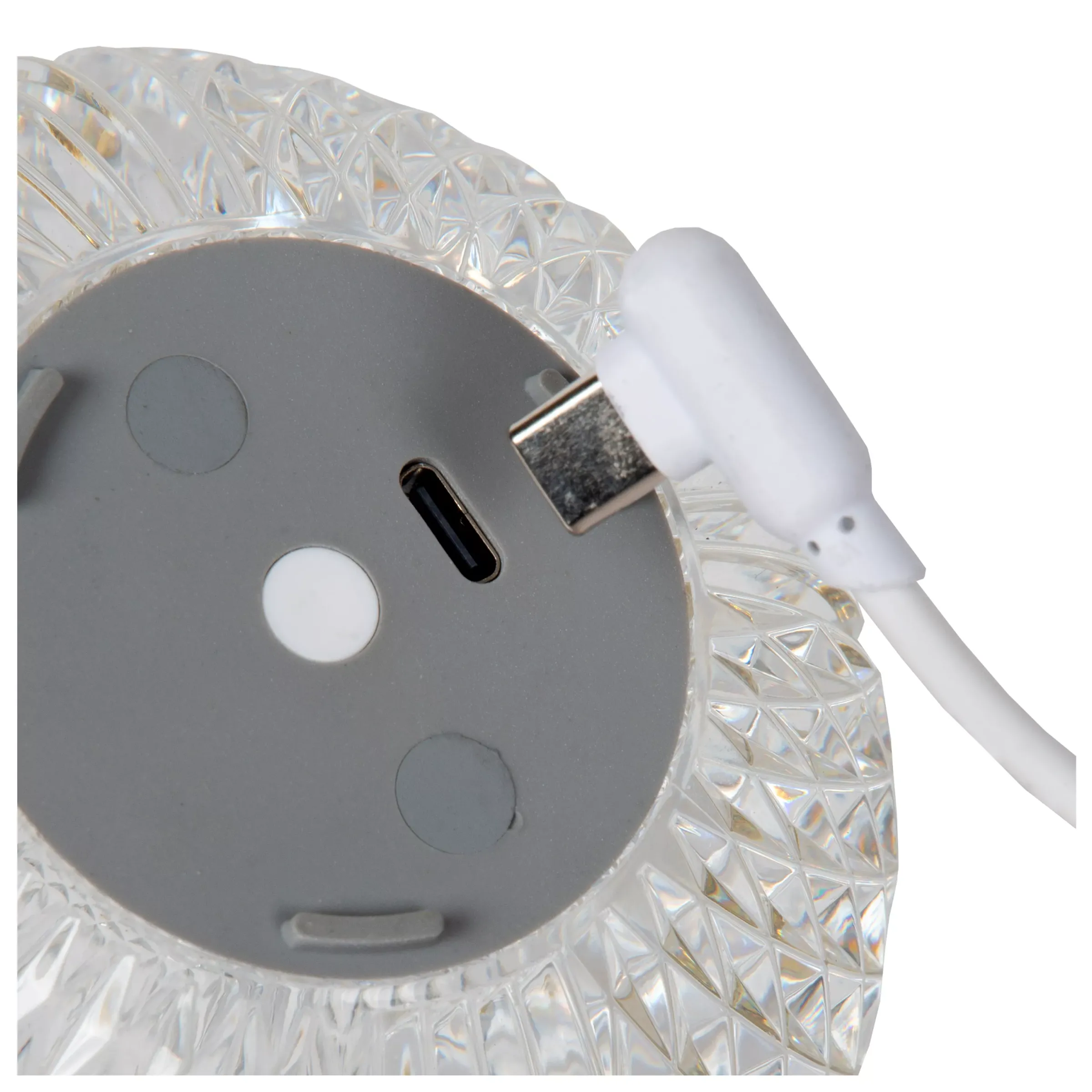 CINTRA - Oplaadbare Tafellamp - Accu/Batterij - Ø 11 cm - LED 3 StepDim - 1x2W 3000K - Transparant*Lucide Best