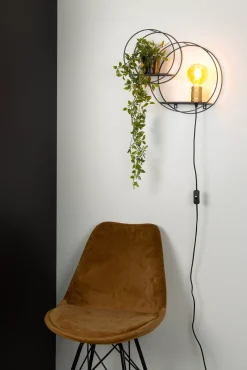 CIRCLE - Wandlamp - 1xE27 - Zwart*Lucide Cheap