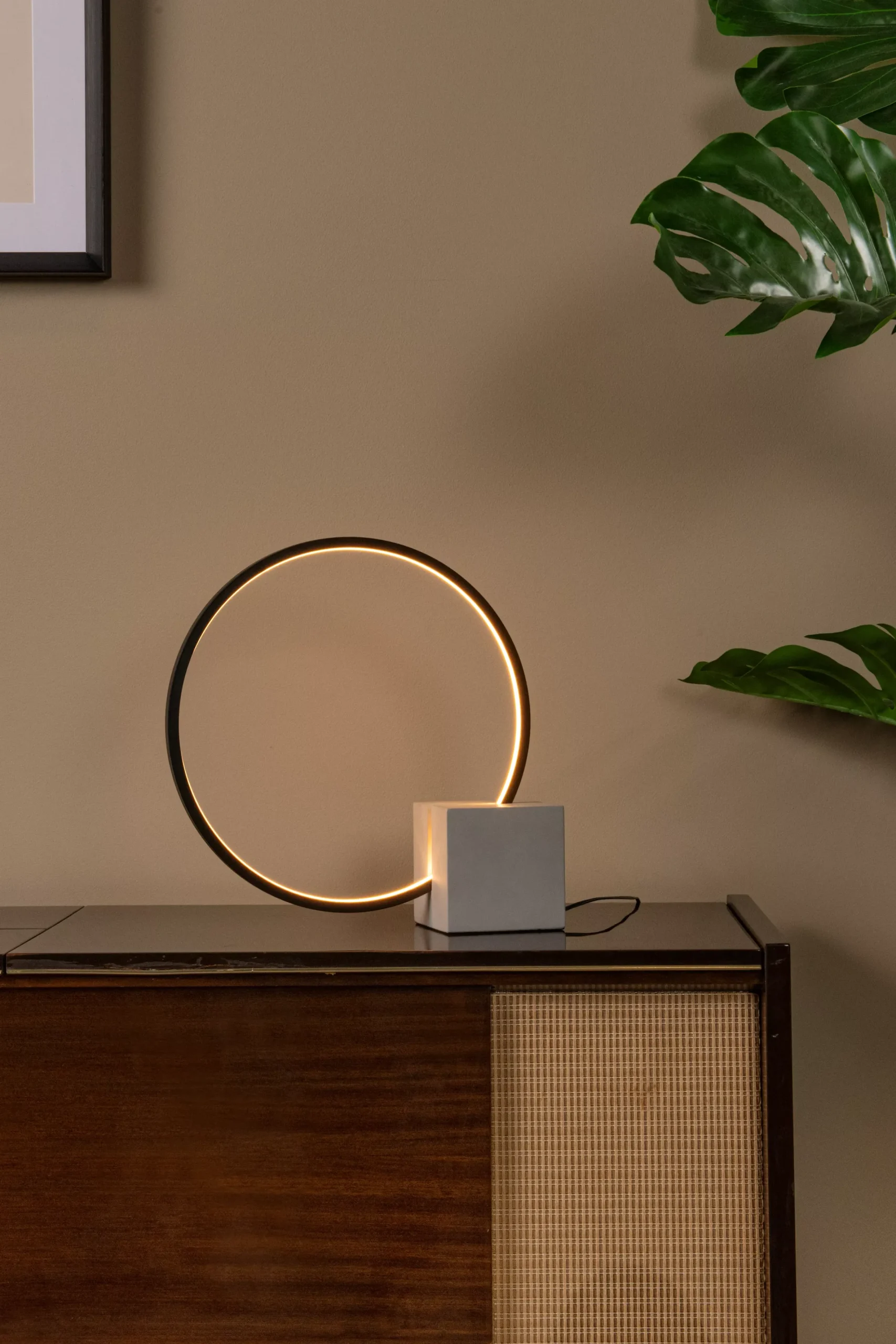 CIRKELIS - Tafellamp - Ø 32 cm - LED Dimb. - 1x6W 3000K - Zwart*Lucide Hot