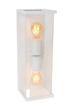 CLAIRE - Wandlamp Binnen/Buiten - 2xE27 - IP54 - Wit*Lucide New