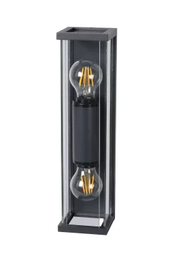 CLAIRE - Wandlamp Binnen/Buiten - 2xE27 - IP54 - Antraciet*Lucide Discount