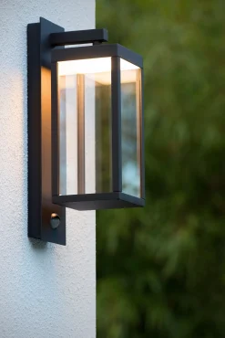 CLAIRETTE - Wandlamp Binnen/Buiten - LED - 1x13W 3000K - IP54 - Beweging & dag/nacht sensor (uitschakelbaar) - Antraciet*Lucide Hot