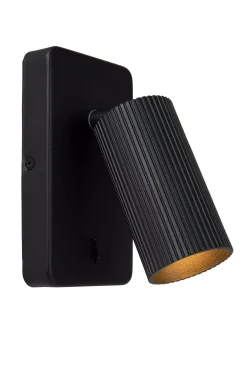 CLUBS - Bedlamp / Wandlamp - 1xGU10 - Zwart*Lucide Cheap