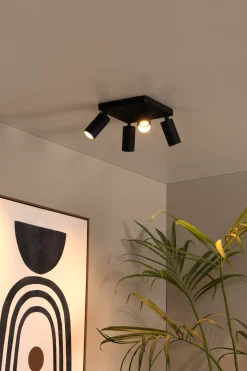 CLUBS - Plafondspot - 4xGU10 - Zwart*Lucide Flash Sale
