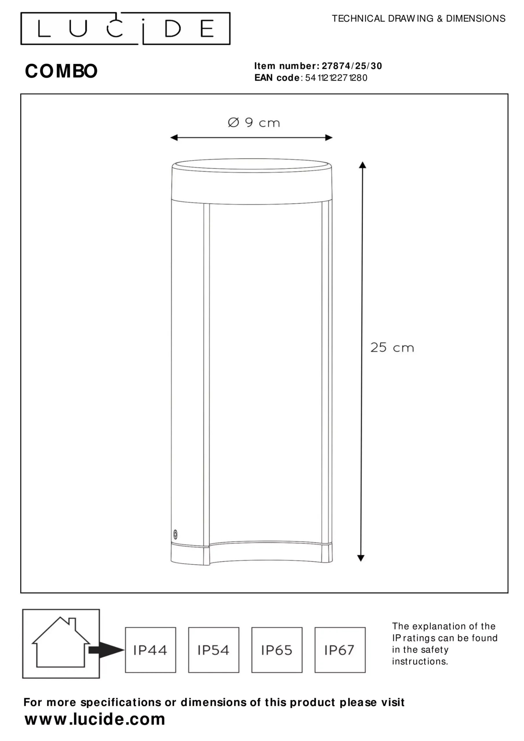 COMBO - Sokkellamp - Ø 9 cm - LED - 1x9W 3000K - IP54 - Zwart*Lucide Flash Sale