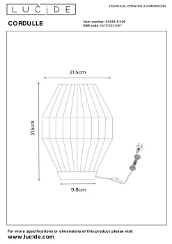 CORDULLE - Tafellamp - 1xE27 - Zwart*Lucide Cheap