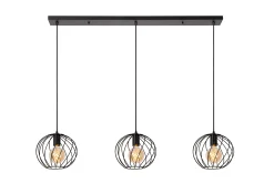 DANZA - Hanglamp - 3xE27 - Zwart*Lucide Hot