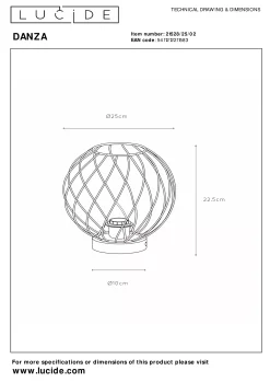 DANZA - Tafellamp - Ø 25 cm - 1xE27 - Mat Goud / Messing*Lucide Best Sale
