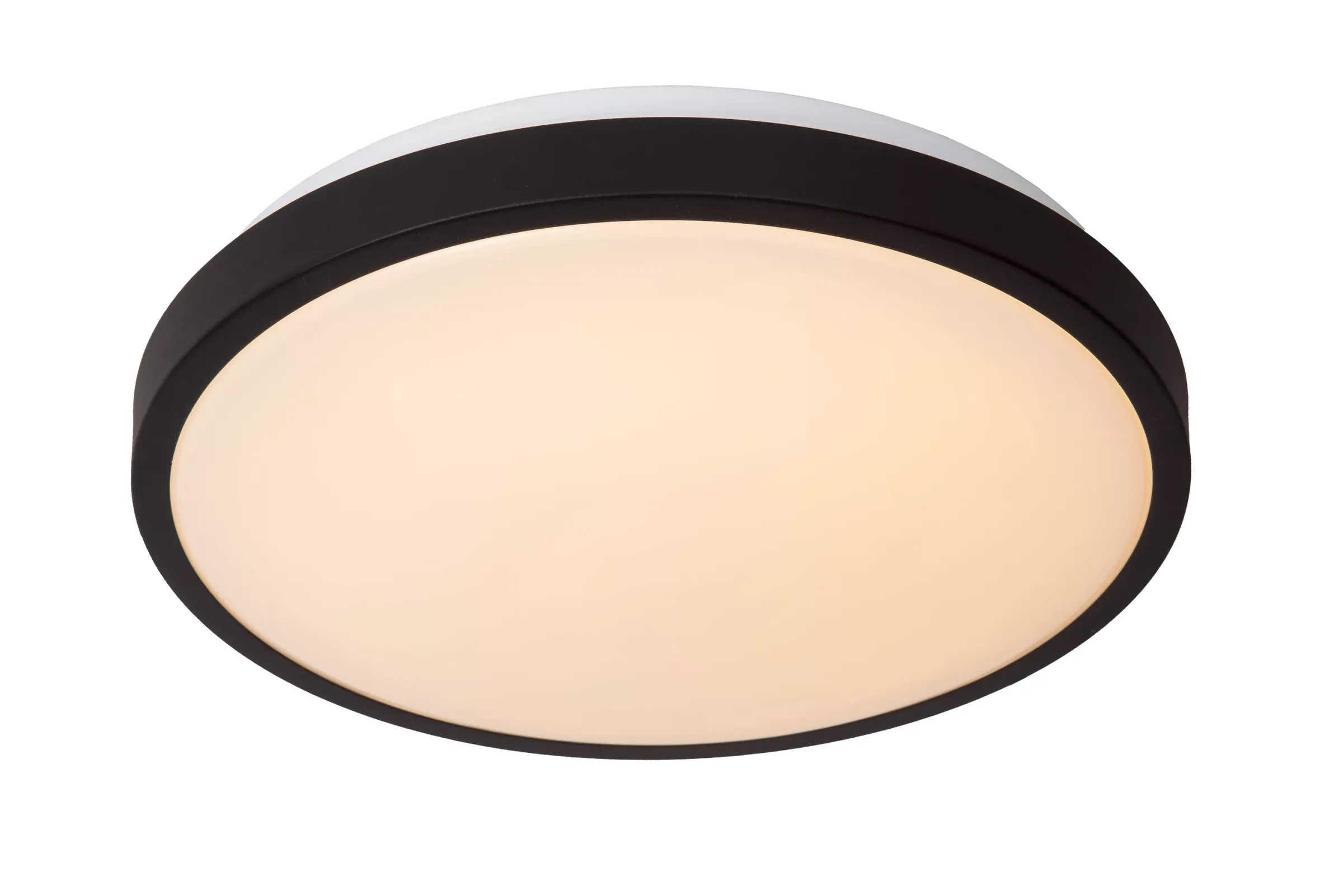 DASHER - Plafonnière Badkamer - Ø 34,8 cm - LED - 1x18W 2700K - IP44 - Beweging & dag/nacht sensor - Zwart*Lucide Store