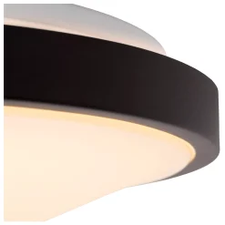 DASHER - Plafonnière Badkamer - Ø 34,8 cm - LED - 1x18W 2700K - IP44 - Beweging & dag/nacht sensor - Zwart*Lucide Store