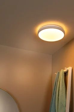 DASHER - Plafonnière Badkamer - Ø 34,8 cm - LED - 1x18W 2700K - IP44 - Beweging & dag/nacht sensor - Wit*Lucide Cheap