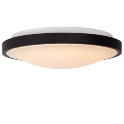 DASHER - Plafonnière Badkamer - Ø 41 cm - LED - 1x24W 2700K - IP44 - Beweging & dag/nacht sensor - Zwart*Lucide Discount