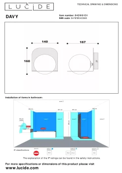 DAVY - Wandlamp Badkamer - 1xG9 - IP44 - Wit*Lucide Shop