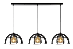 DIKRA - Hanglamp - Ø 40 cm - 3xE27 - Zwart*Lucide New