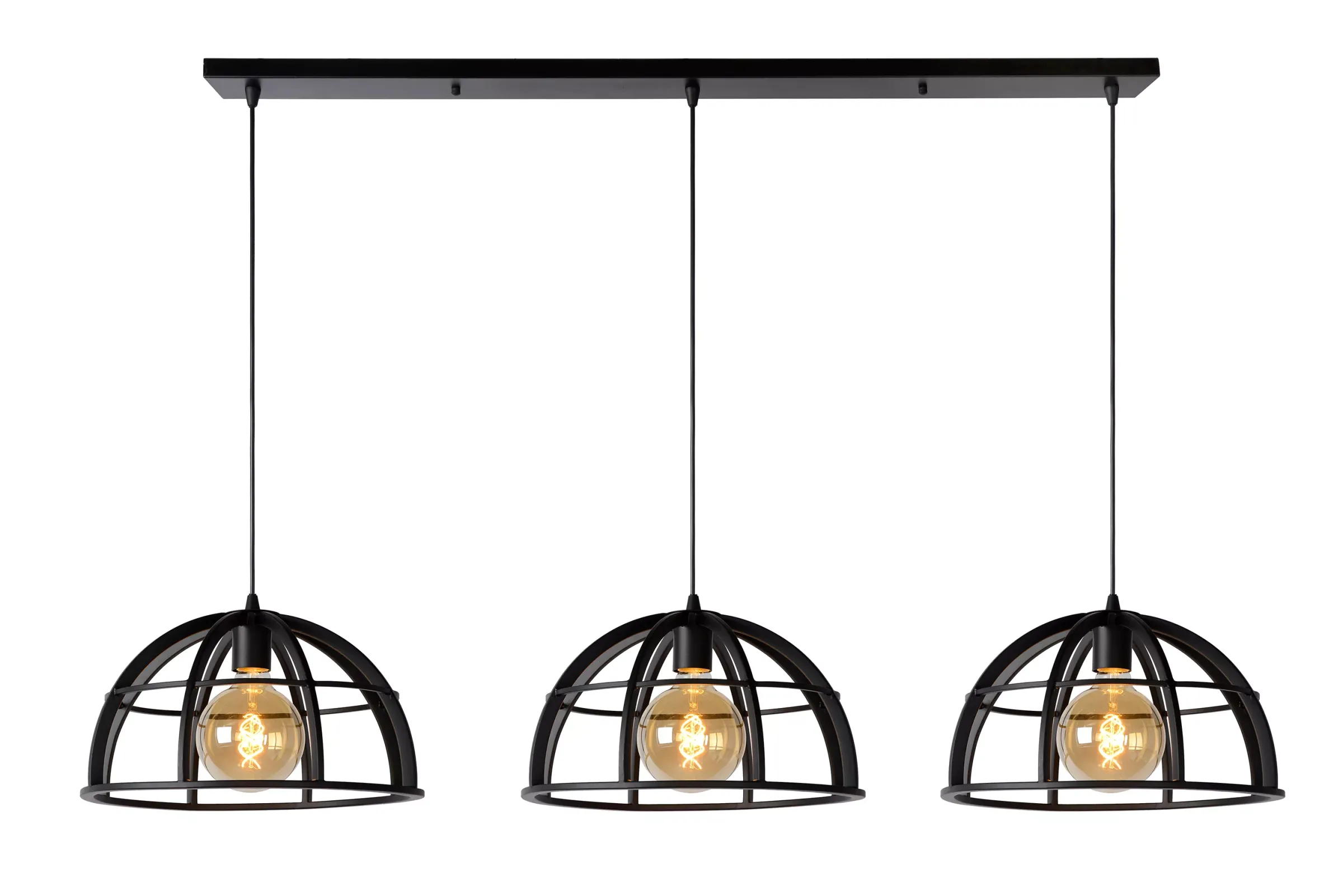 DIKRA - Hanglamp - Ø 40 cm - 3xE27 - Zwart*Lucide New