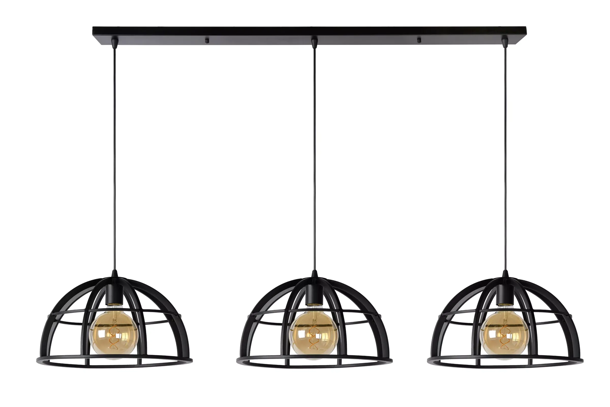 DIKRA - Hanglamp - Ø 40 cm - 3xE27 - Zwart*Lucide New