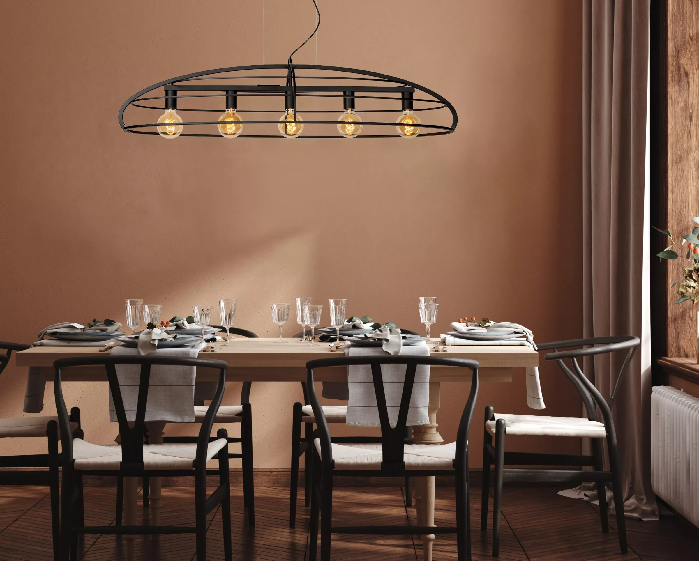 DIKRA - Hanglamp - 5xE27 - Zwart*Lucide Flash Sale