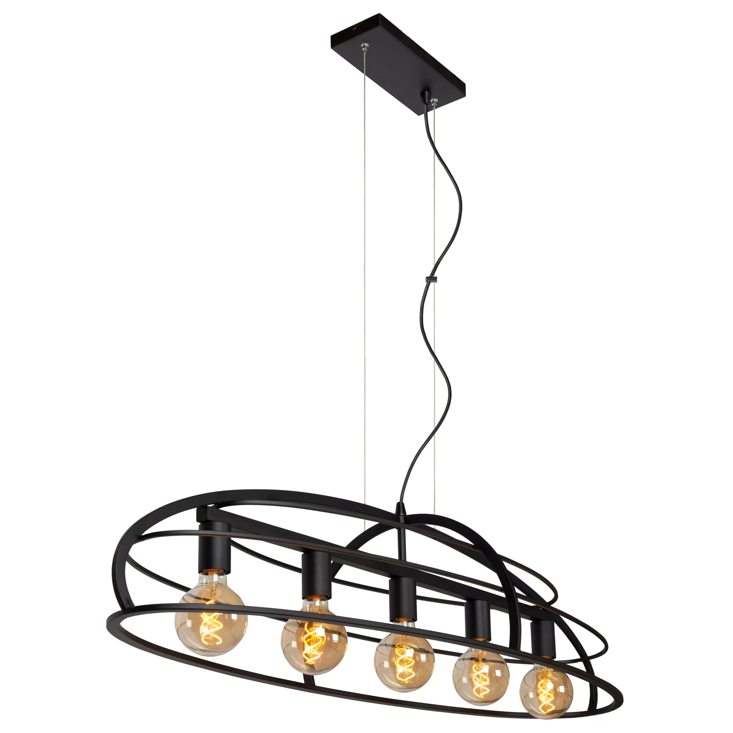 DIKRA - Hanglamp - 5xE27 - Zwart*Lucide Flash Sale