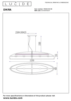 DIKRA - Hanglamp - 5xE27 - Zwart*Lucide Flash Sale
