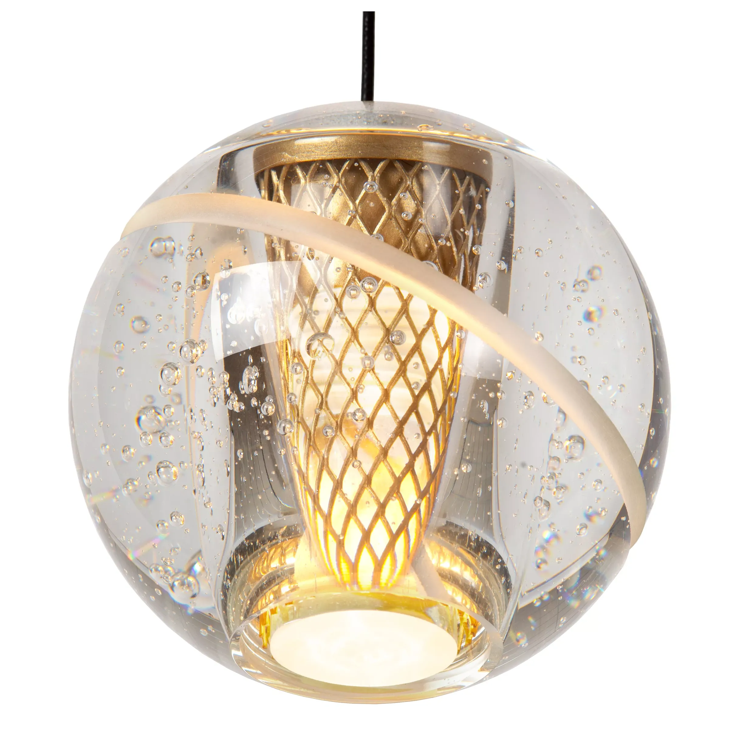DILENKO - Hanglamp - Ø 14 cm - LED - 1x4,2W 2700K - Mat Goud / Messing*Lucide Hot