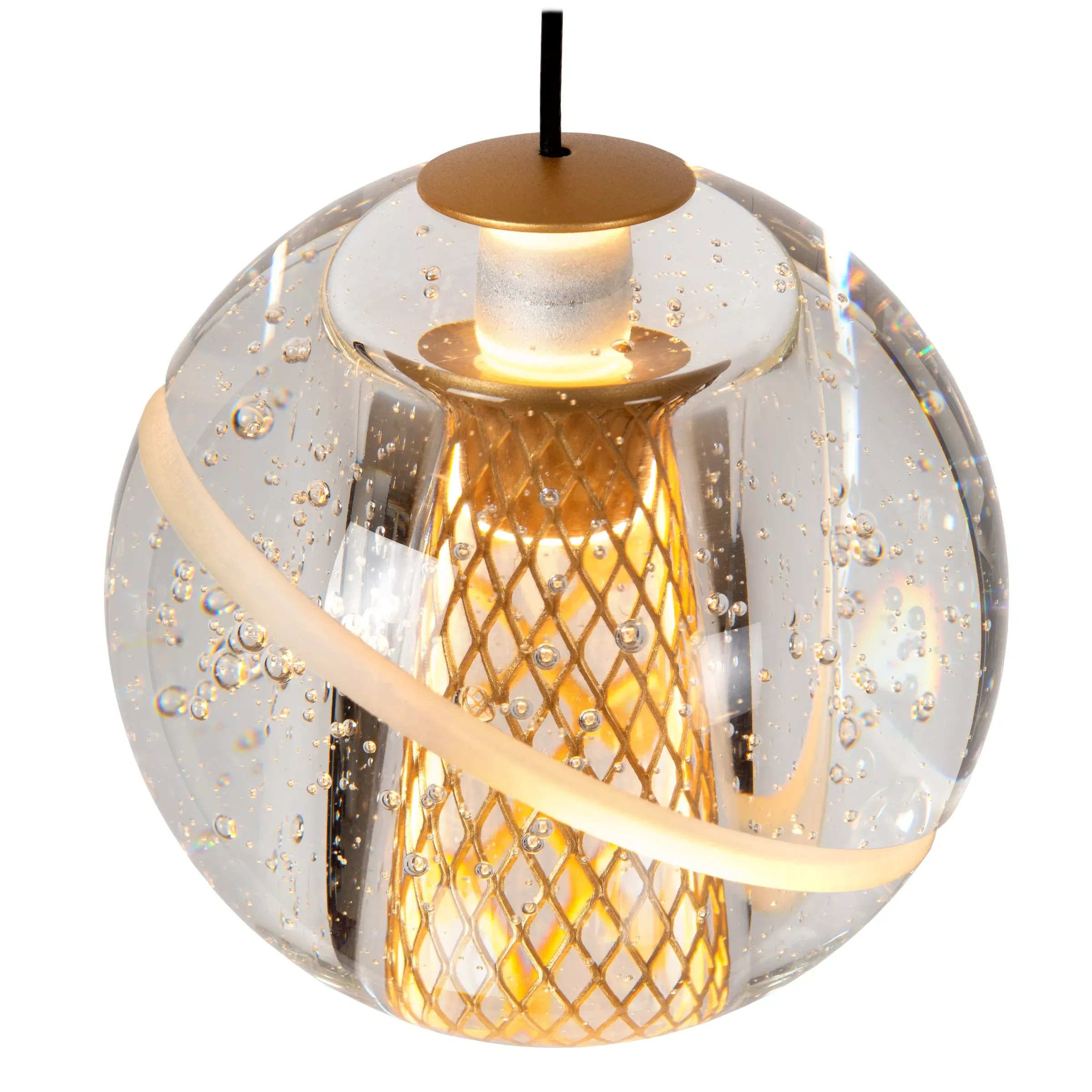 DILENKO - Hanglamp - Ø 14 cm - LED - 1x4,2W 2700K - Mat Goud / Messing*Lucide Hot