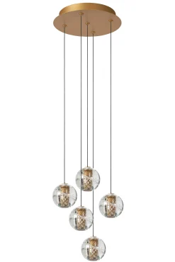 DILENKO - Hanglamp - Ø 31 cm - LED Dimb. - 5x3,5W 2700K - Mat Goud / Messing*Lucide Online