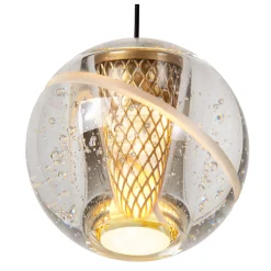 DILENKO - Hanglamp - LED Dimb. - 5x3,5W 2700K - Mat Goud / Messing*Lucide Hot