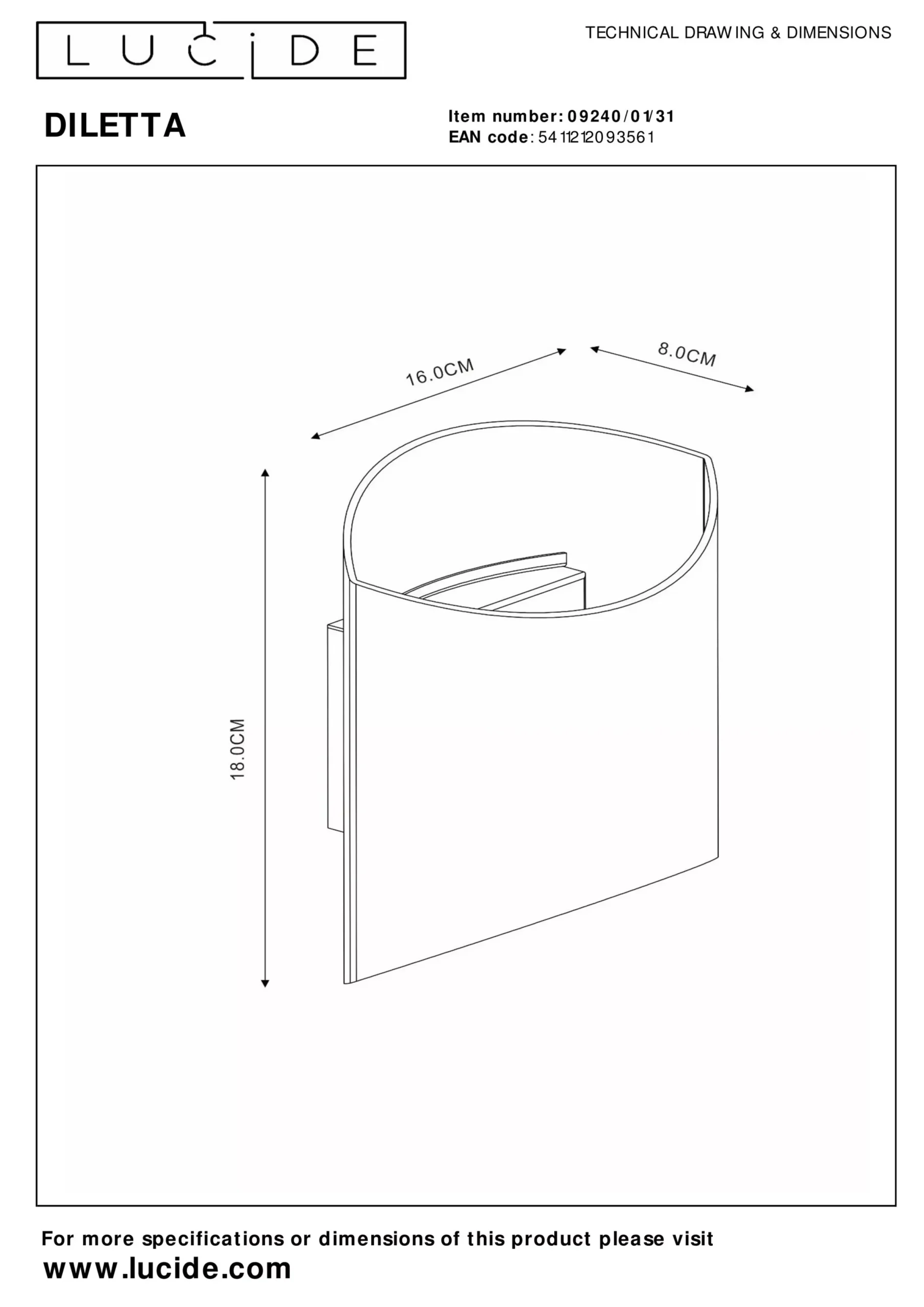 DILETTA - Wandlamp - 1xG9 - Wit*Lucide Sale