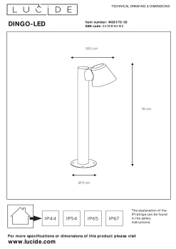 DINGO-LED - Sokkellamp - LED Dimb. - GU10 - 1x5W 3000K - IP44 - Antraciet*Lucide Cheap