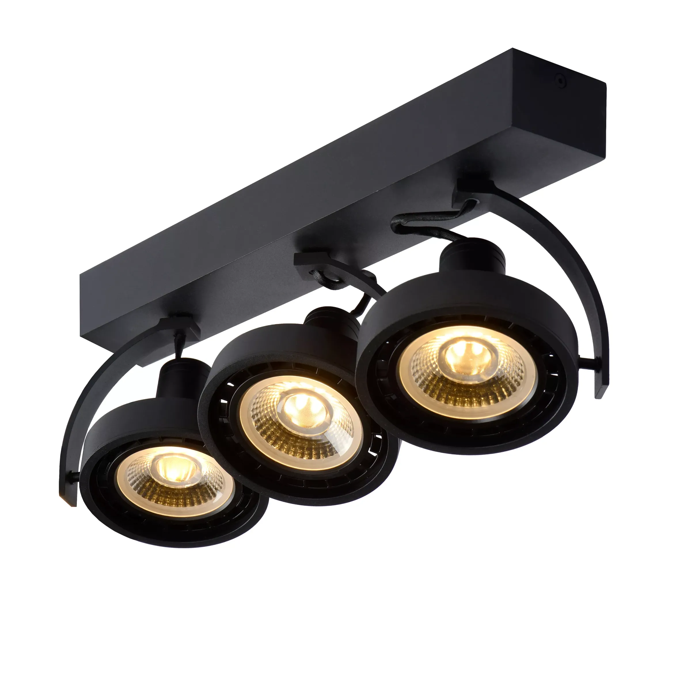DORIAN - Plafondspot - LED Dim to warm - GU10 (ES111) - 3x12W 2200K/3000K - Zwart*Lucide Flash Sale