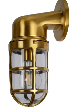 DUDLEY - Wandlamp Binnen/Buiten - 1xE27 - IP44 - Mat Goud / Messing*Lucide Discount