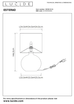ESTERAD - Tafellamp - Ø 24 cm - 1xE14 - Okergeel*Lucide Cheap